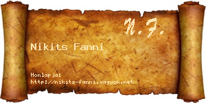 Nikits Fanni névjegykártya
