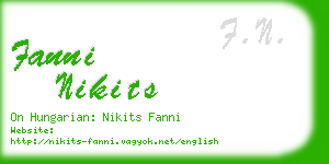 fanni nikits business card